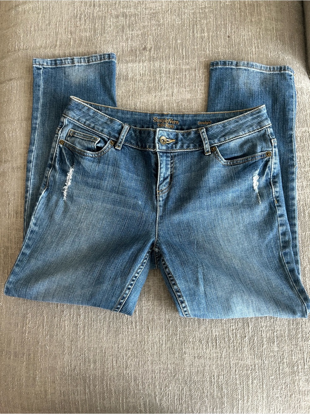 Simply Vera Vera Wang Mid Blue Straight-Leg Jeans